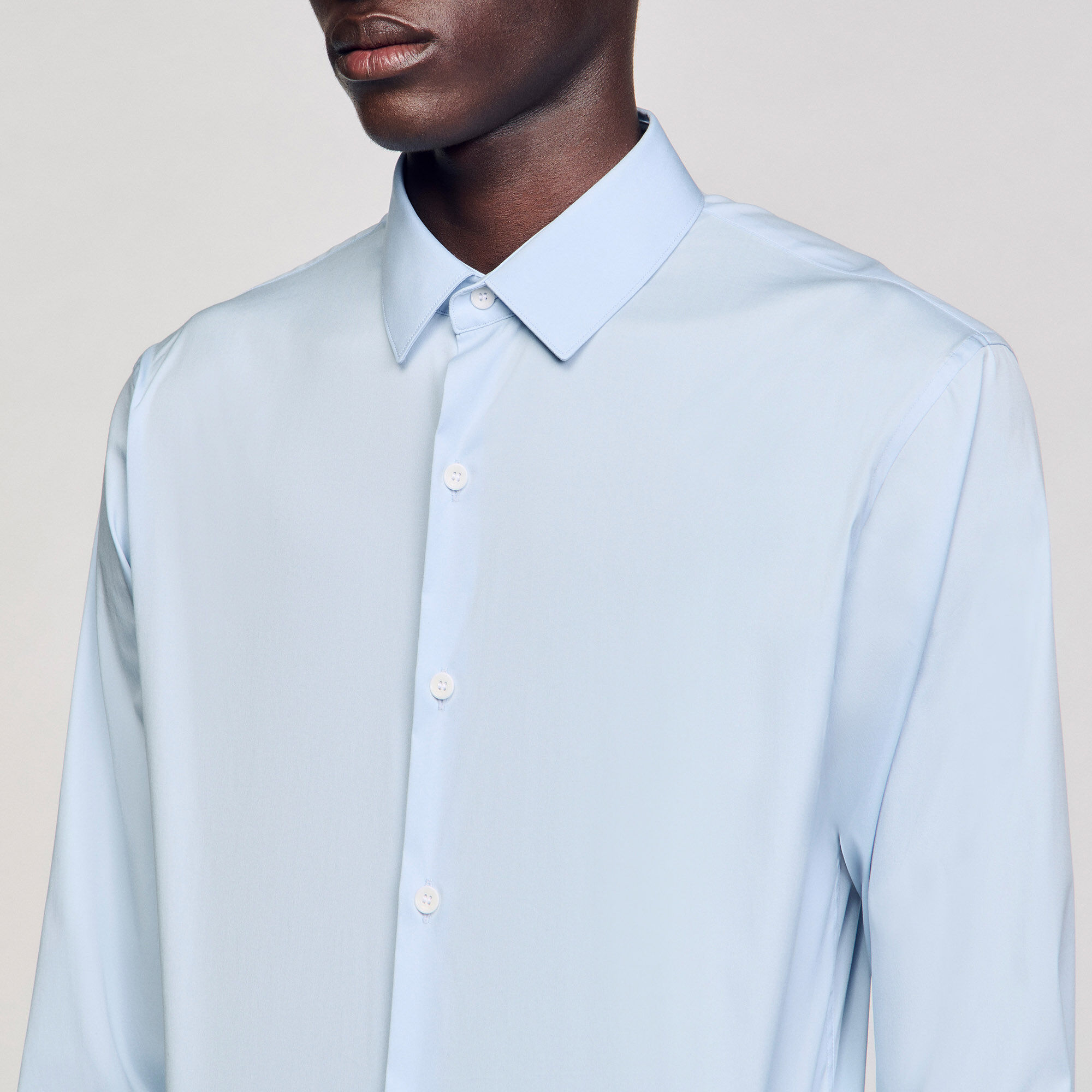 Camicia aderente in cotone stretch