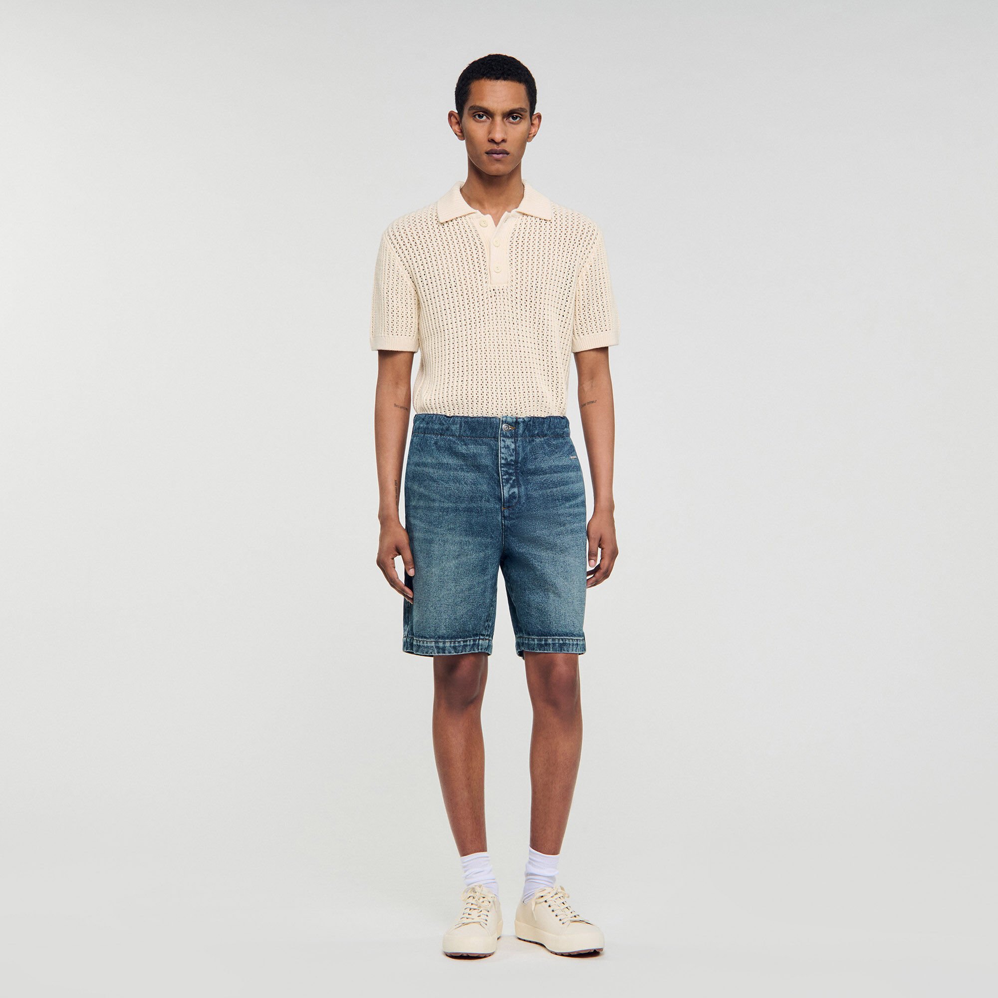 Shorts in denim elasticizzato