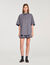 Camicia oversize a righe glitterata