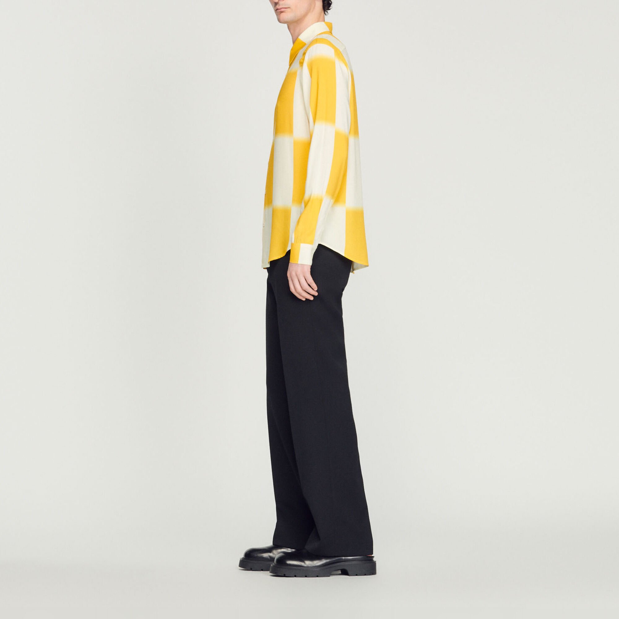 Camicia fluida con stampa a quadri
