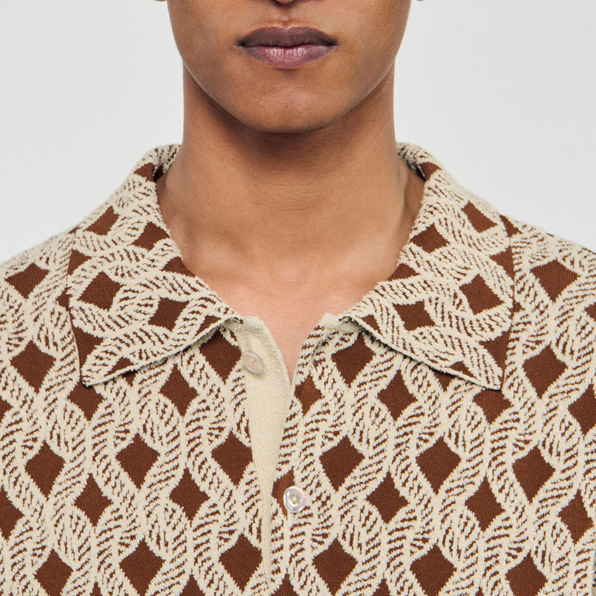 Camicia cardigan con jacquard a corda - Uomo | Sandro