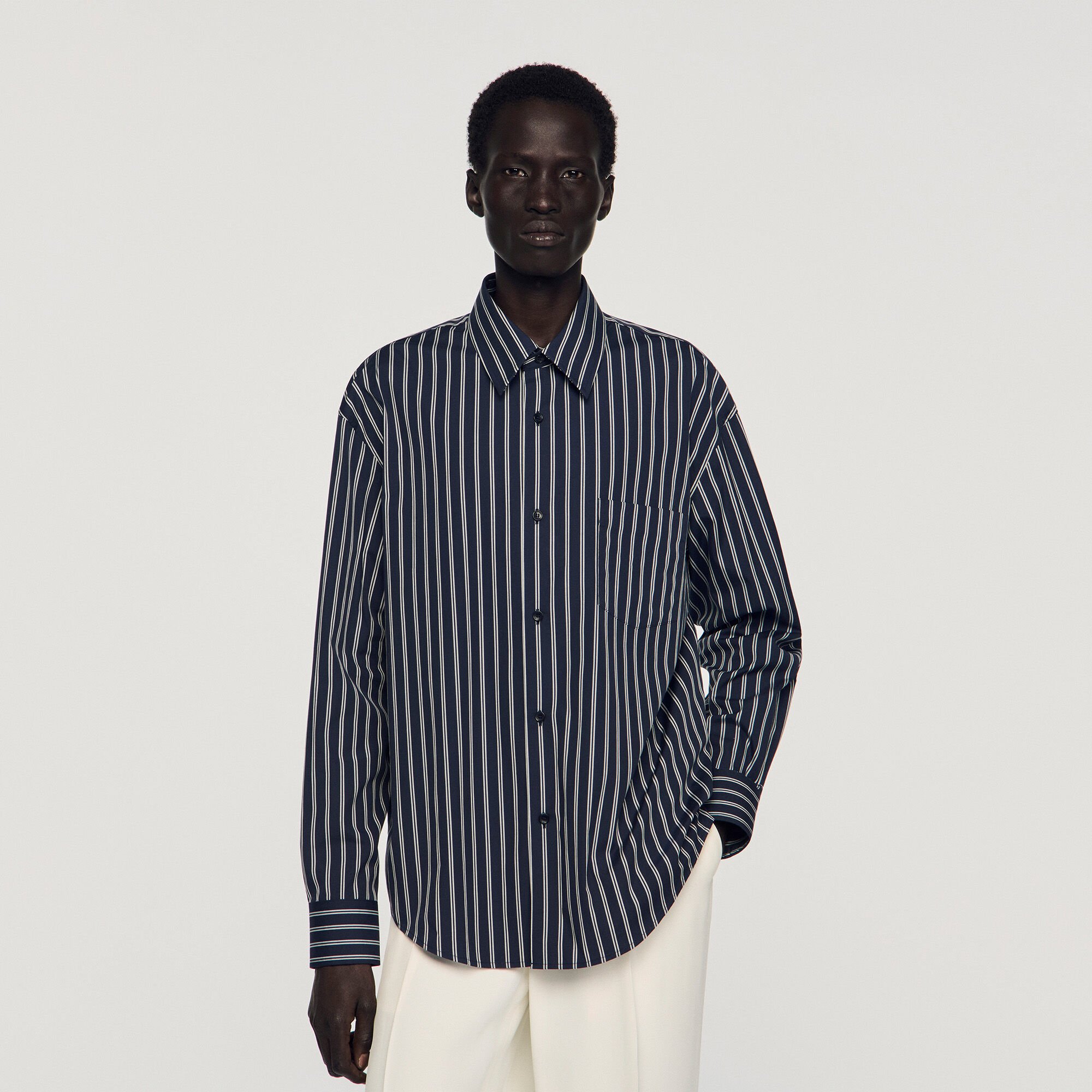 Camicia in cotone a righe