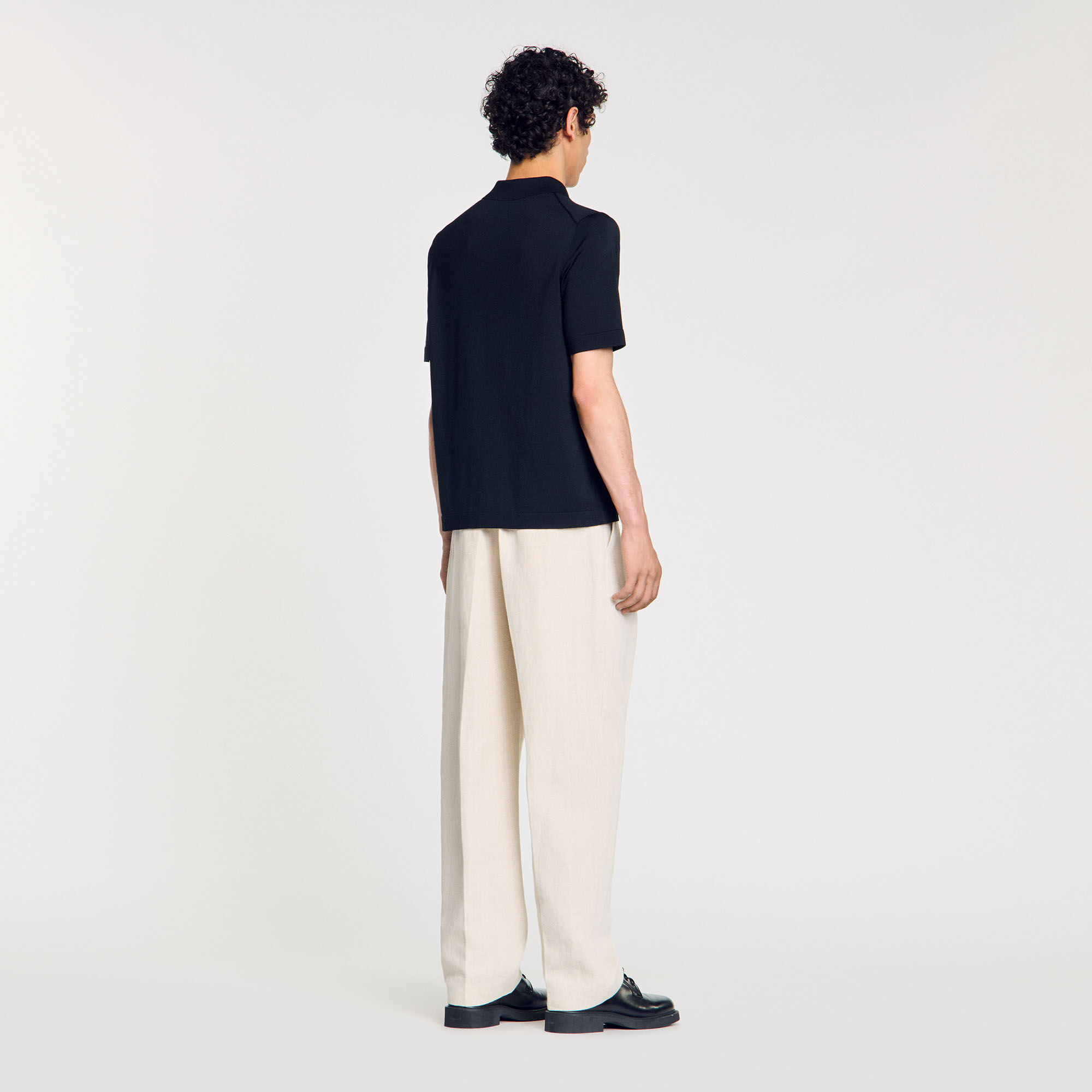 Polo in maglia con colletto con zip
