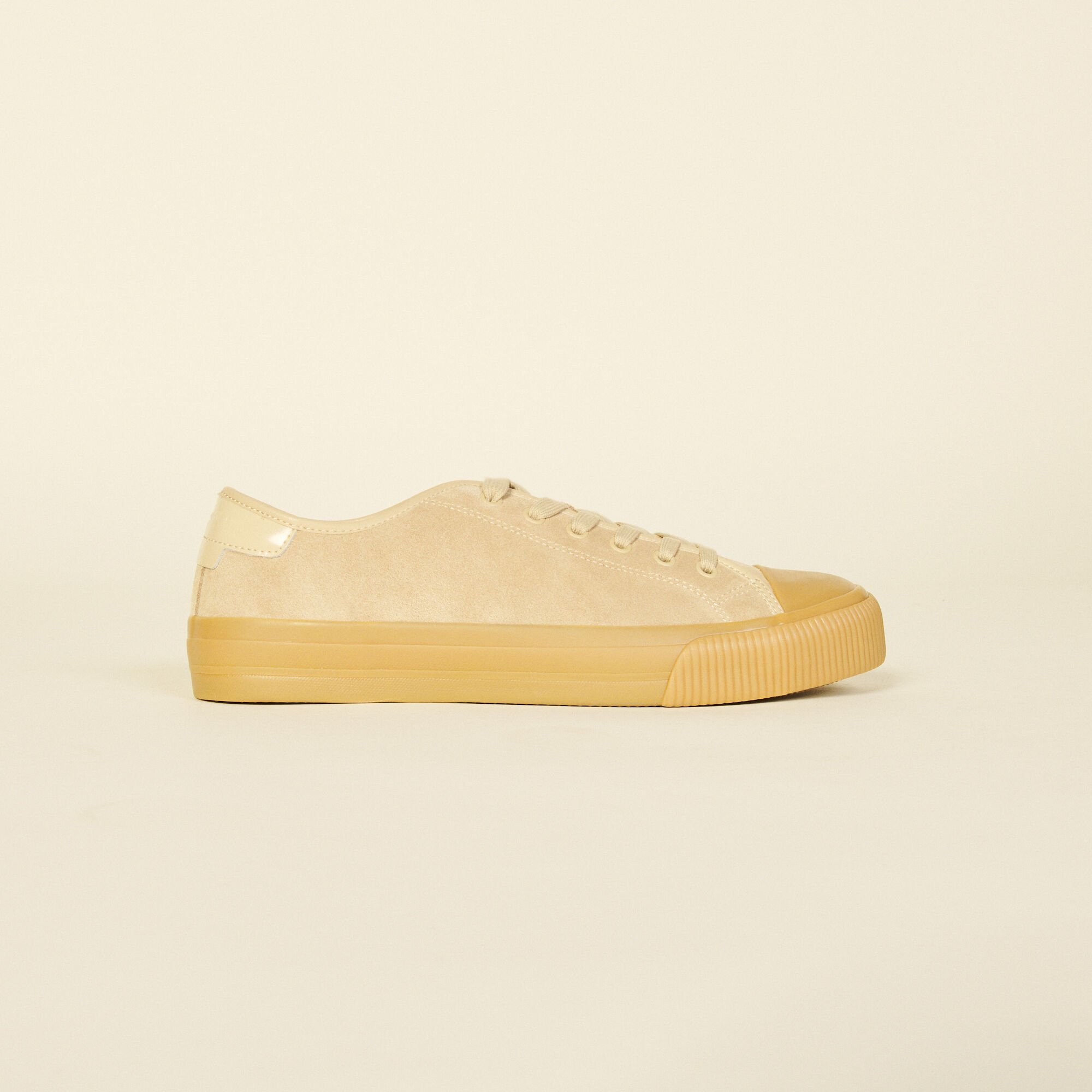 Sneaker bassa in crosta di pelle