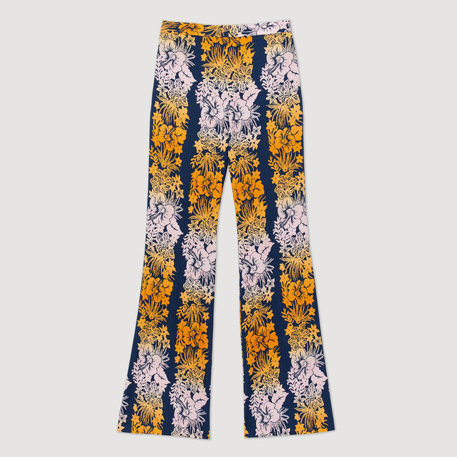 Pantaloni fluidi con stampa Hawaï