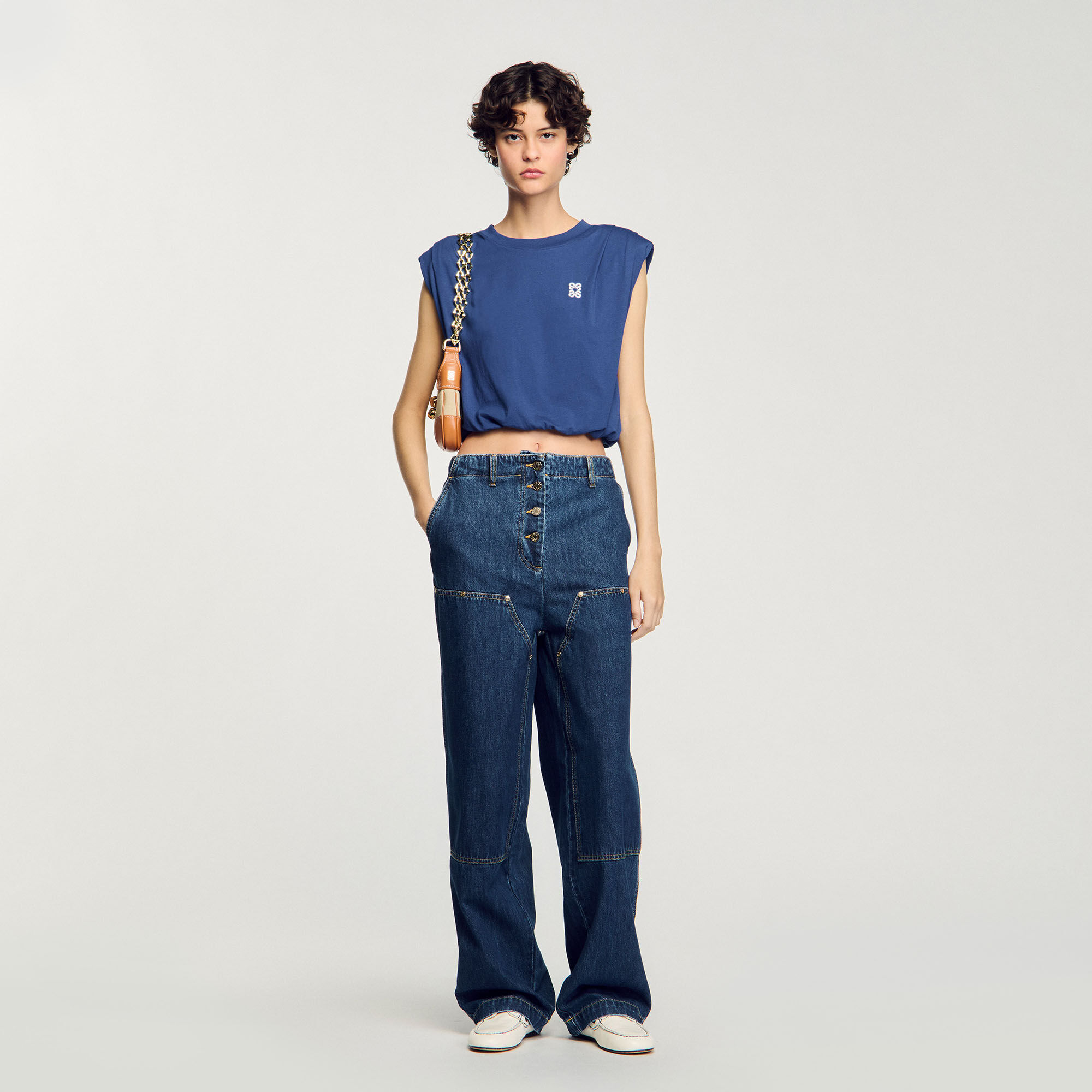 T-shirt corta drappeggiata