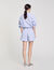 Shorts a righe dettaglio a fiore