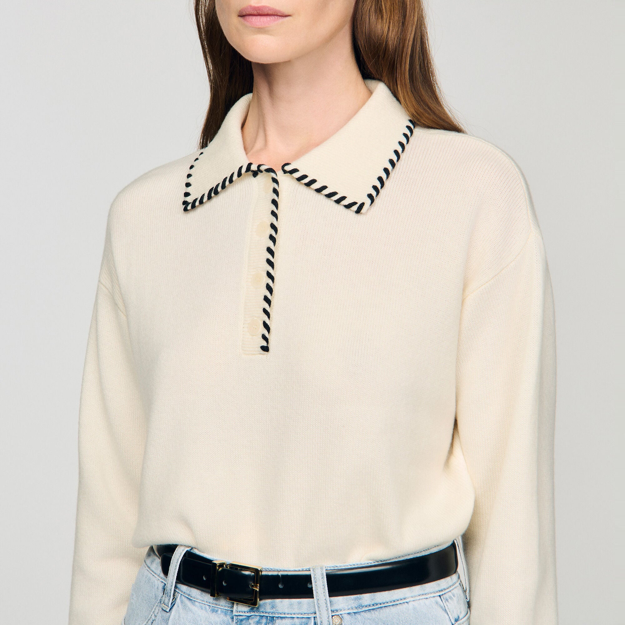 Maglione in maglia colletto a polo - Donna | Sandro