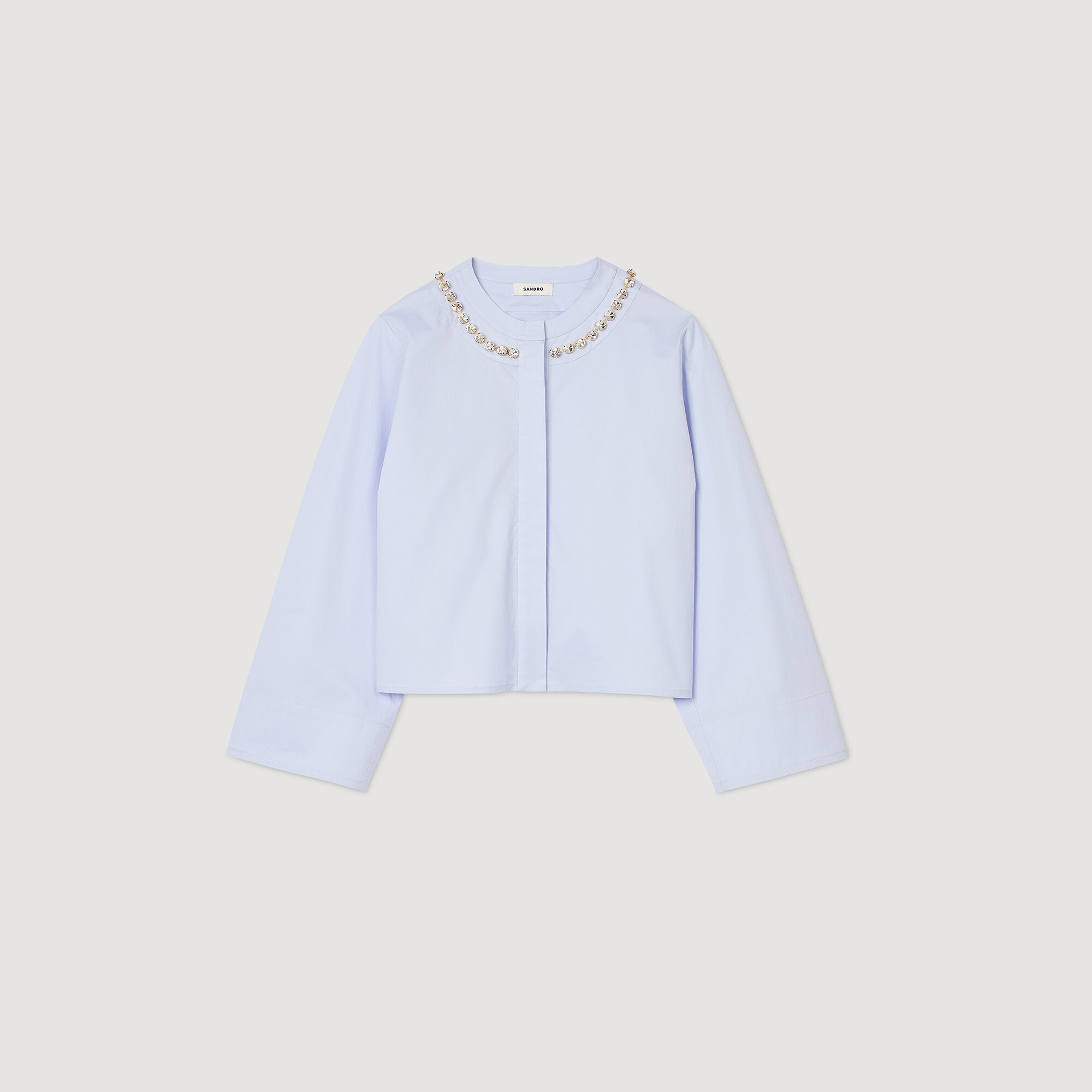 Camicia corta con colletto bijou