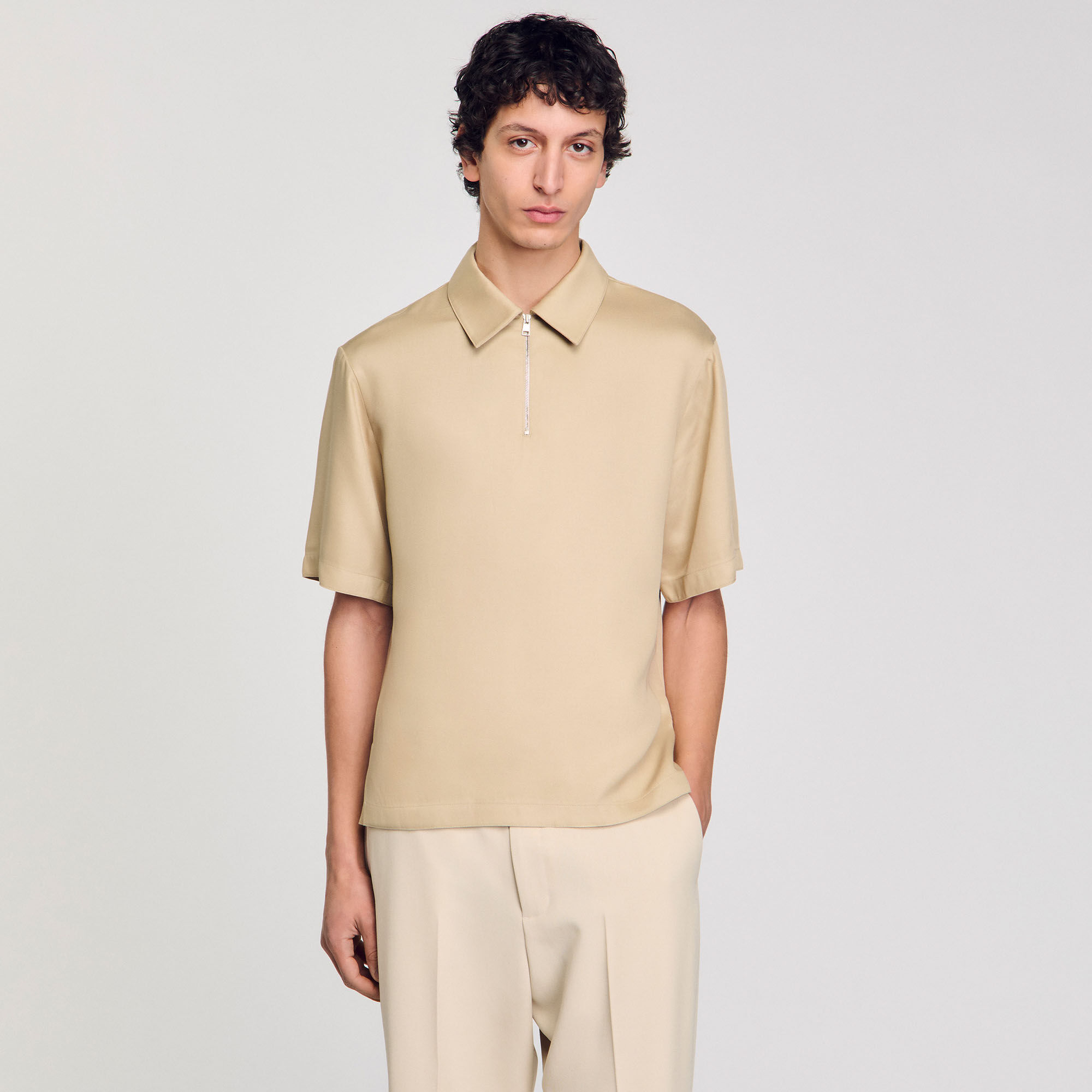Polo con colletto a zip