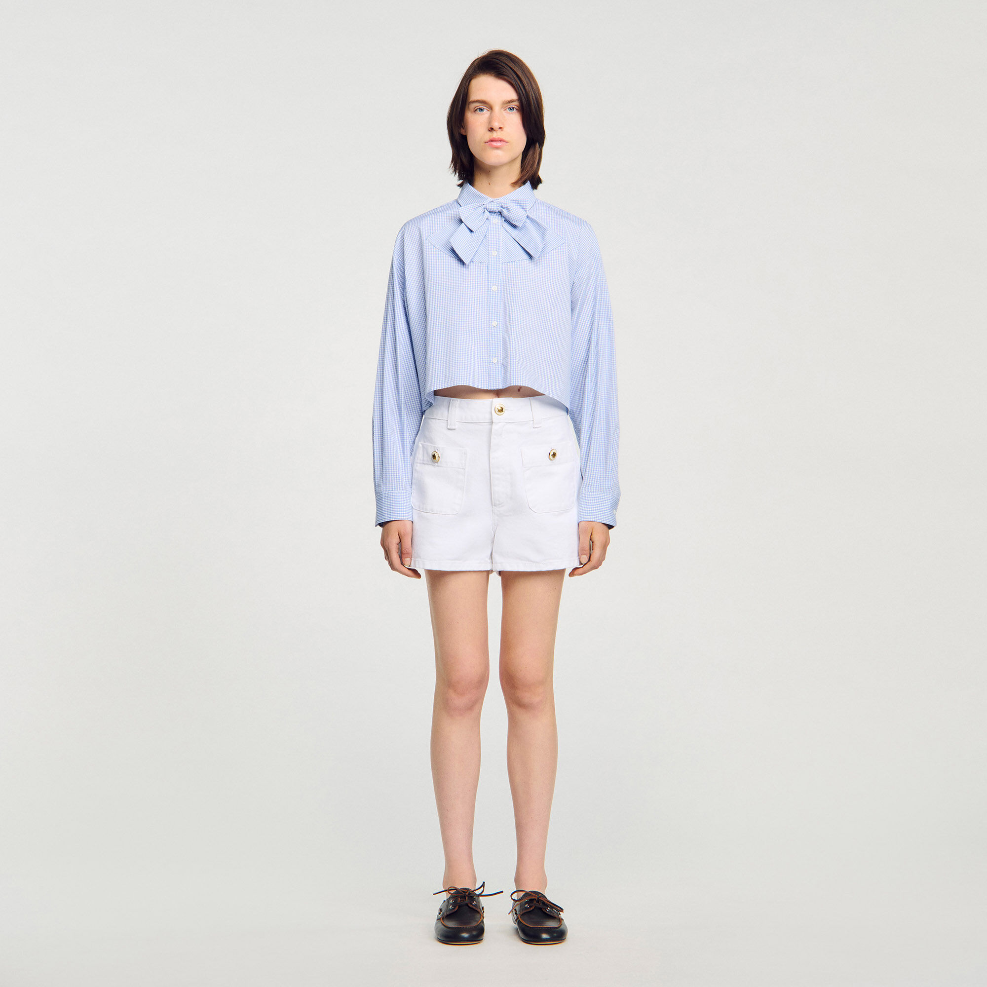 Camicia con colletto a nodo