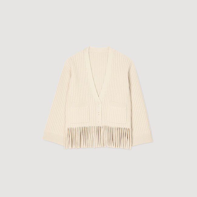 Cardigan in maglia con frange
