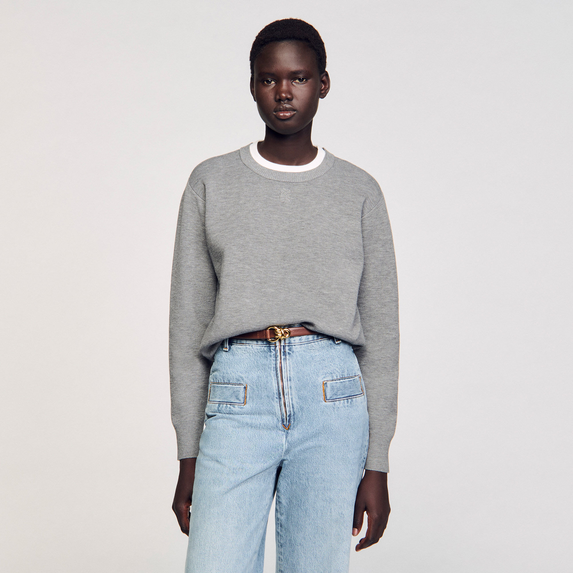 Maglione con colletto a contrasto