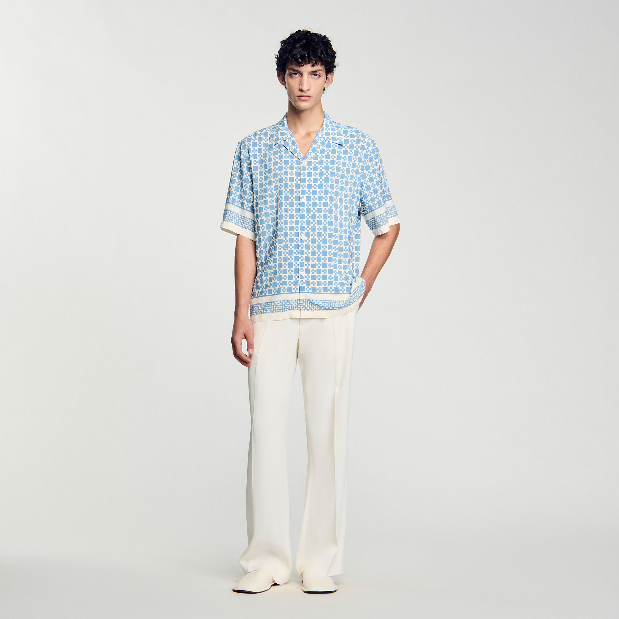 Camicia fluida con stampa Square Cross