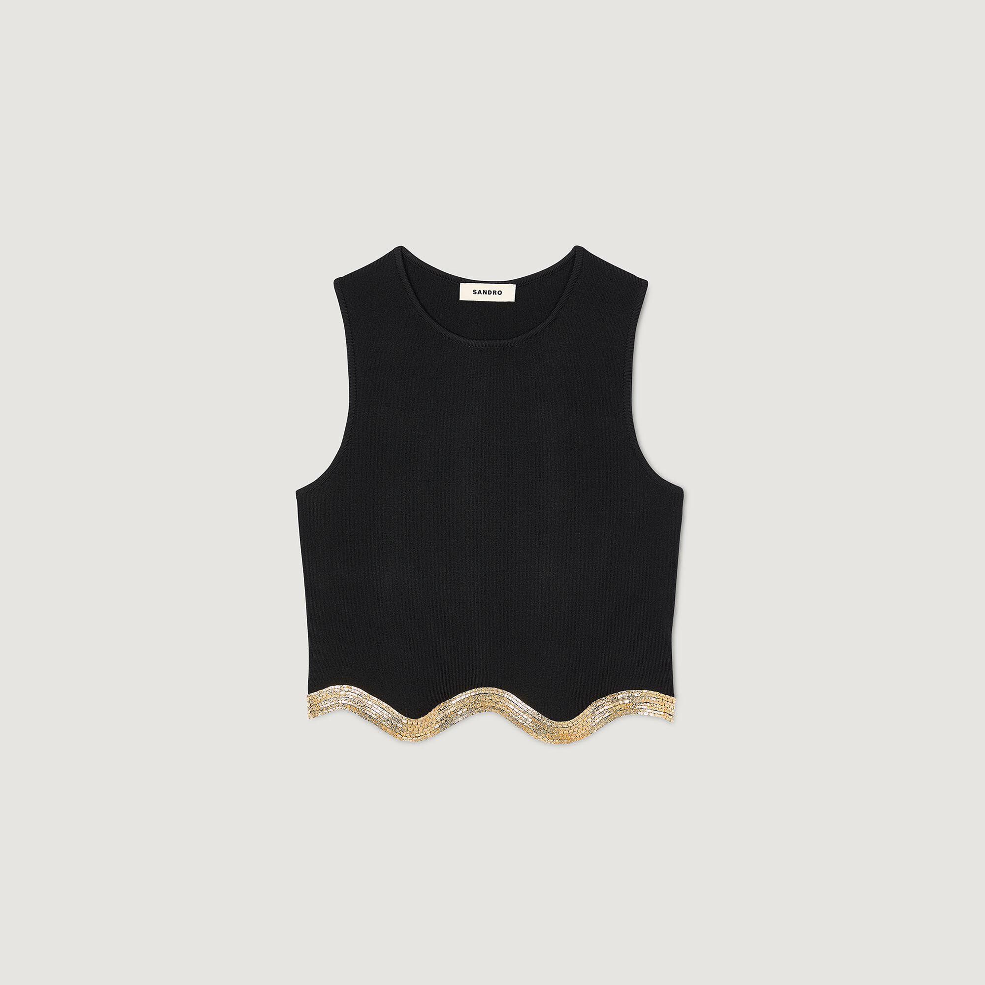 Maglione corto dettaglio a catenina