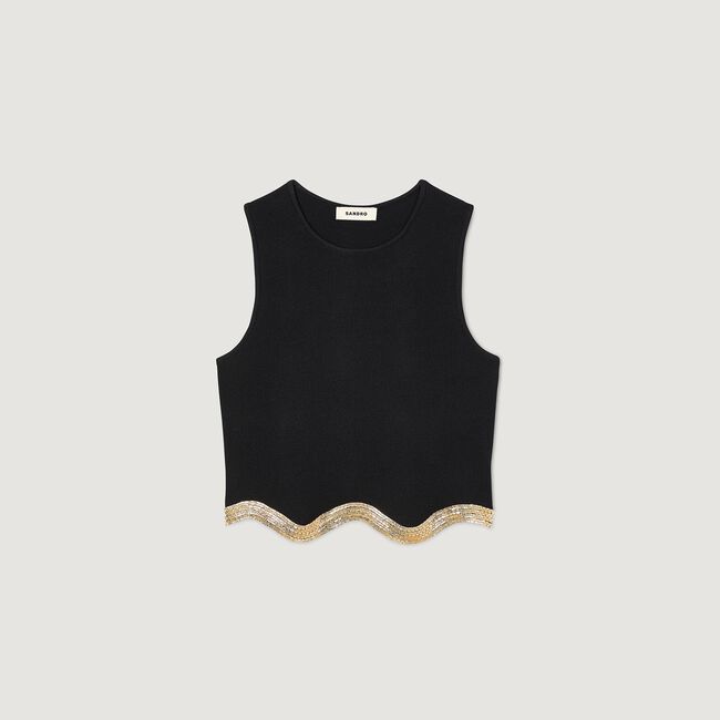 Maglione corto dettaglio a catenina