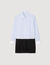 Abito corto bimateriale col camicia
