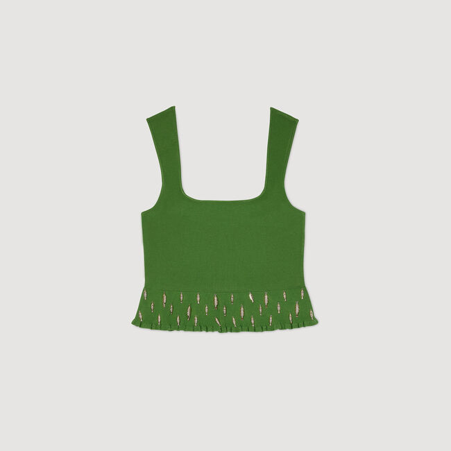 Top in maglia con pendenti