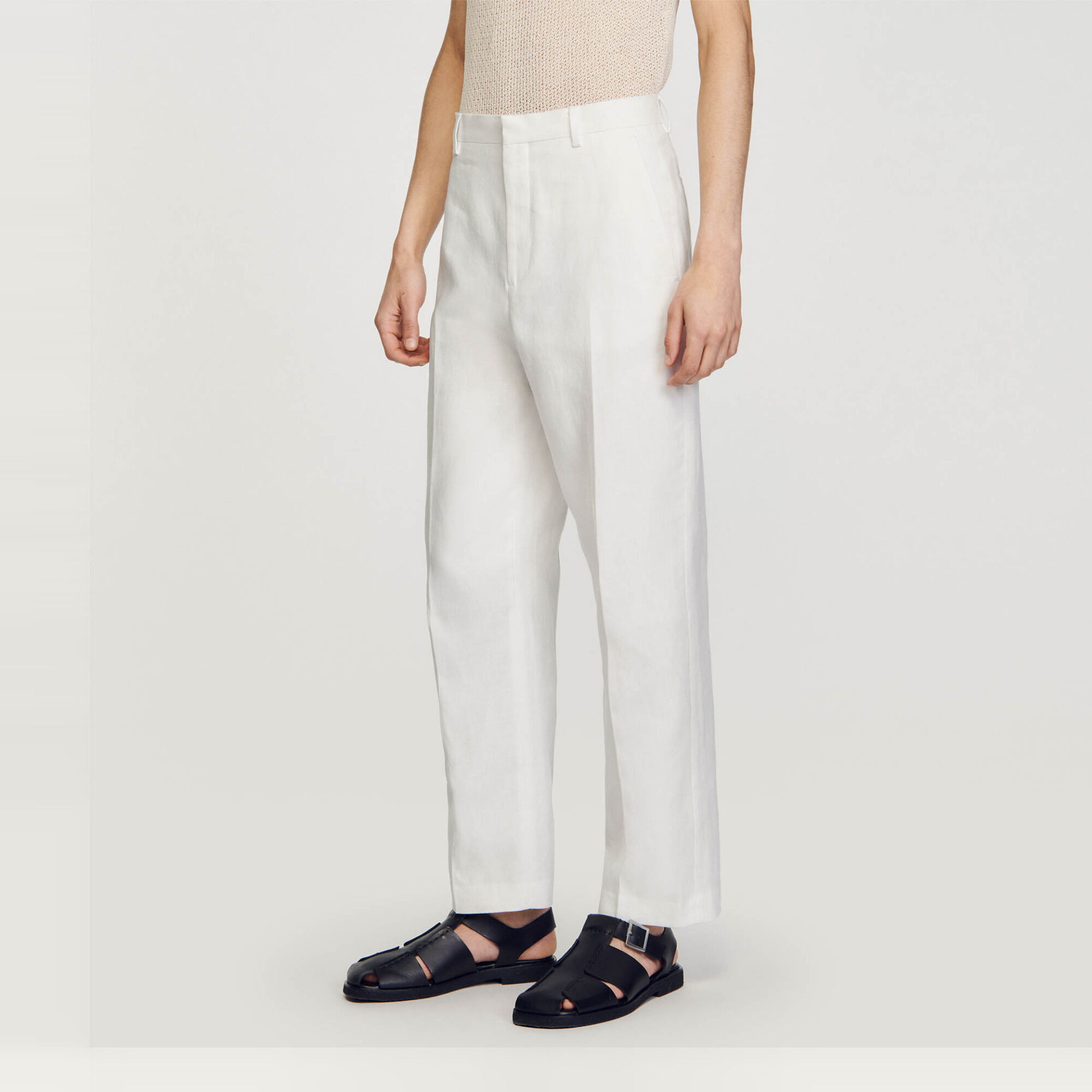 Pantaloni in lino e cotone