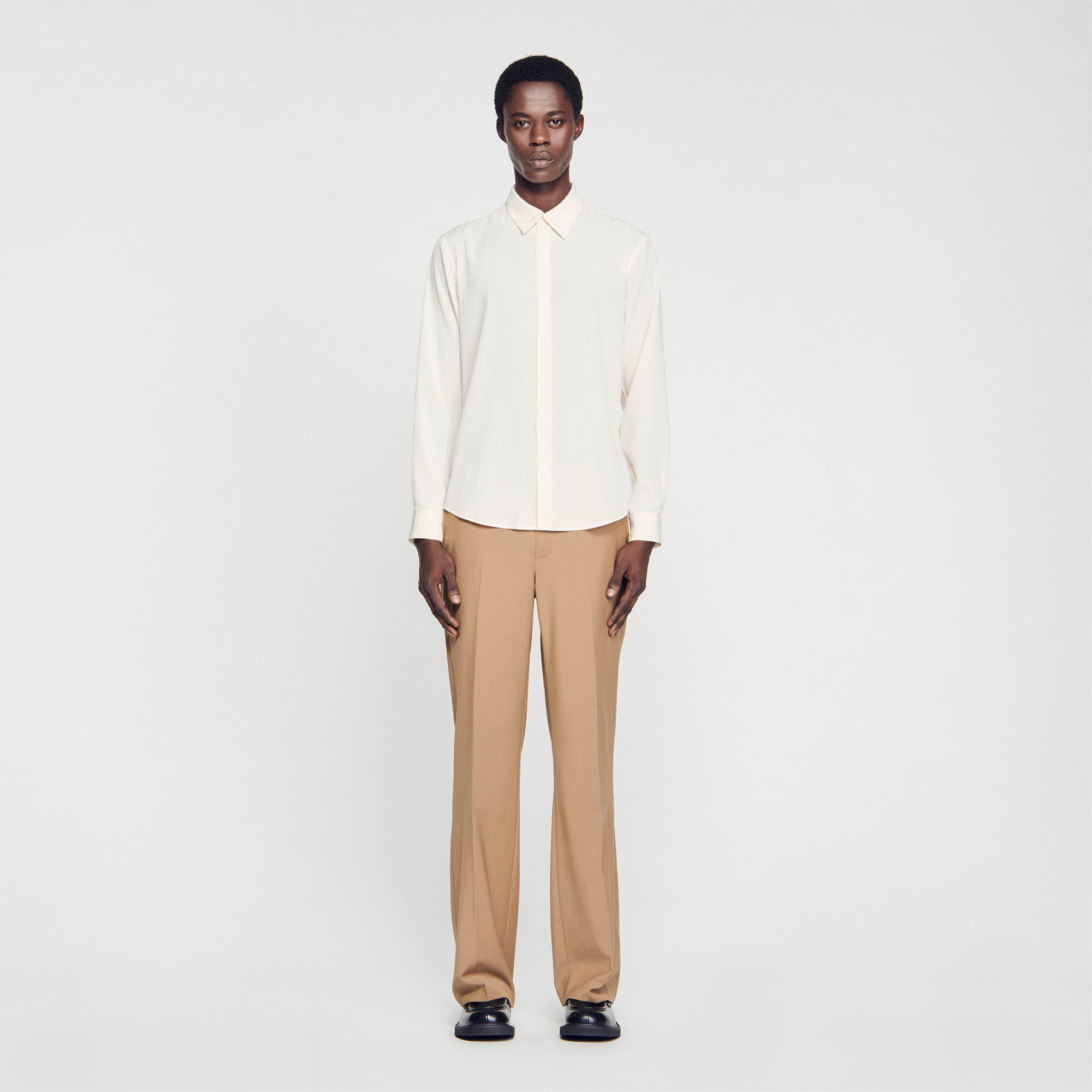 Camicia fluida plissettata Natural Men Sandro Paris