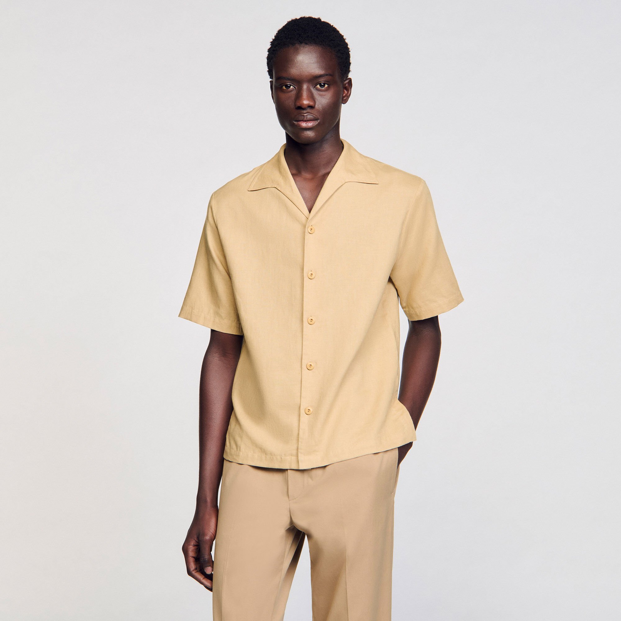 Camicia in cotone e lino