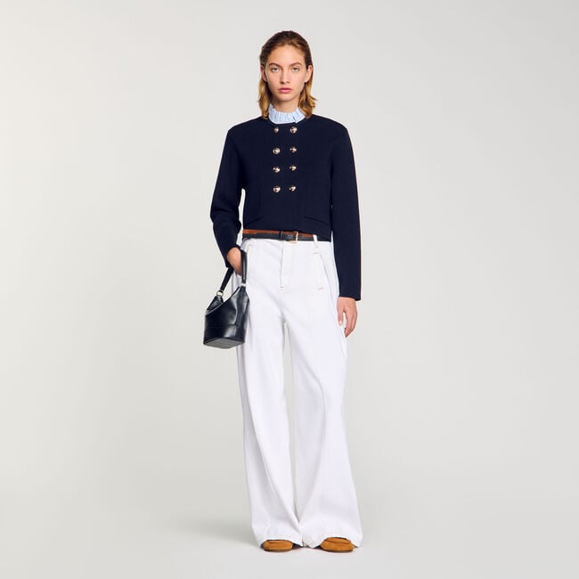 Cardigan colletto volant rimovibile