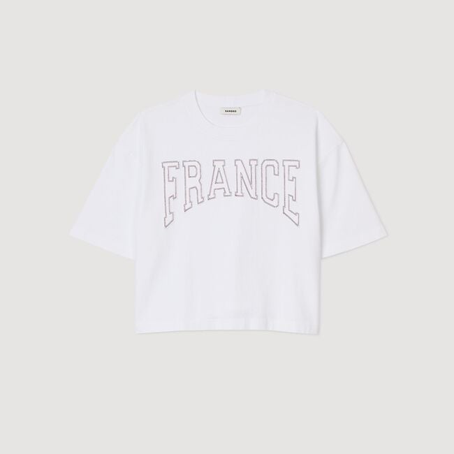 T-shirt corta con ricamo France