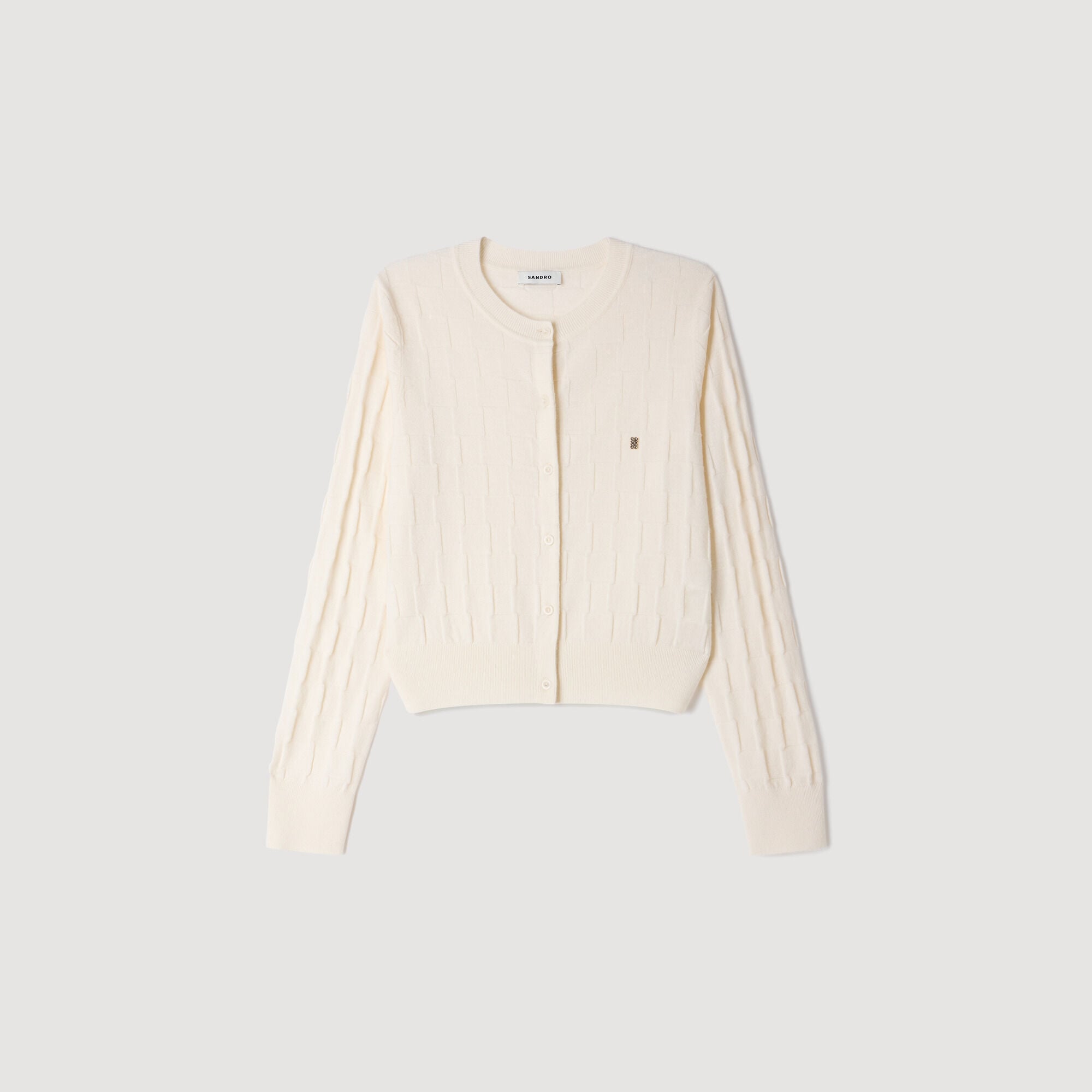 Cardigan corto a scacchiera - Donna | Sandro