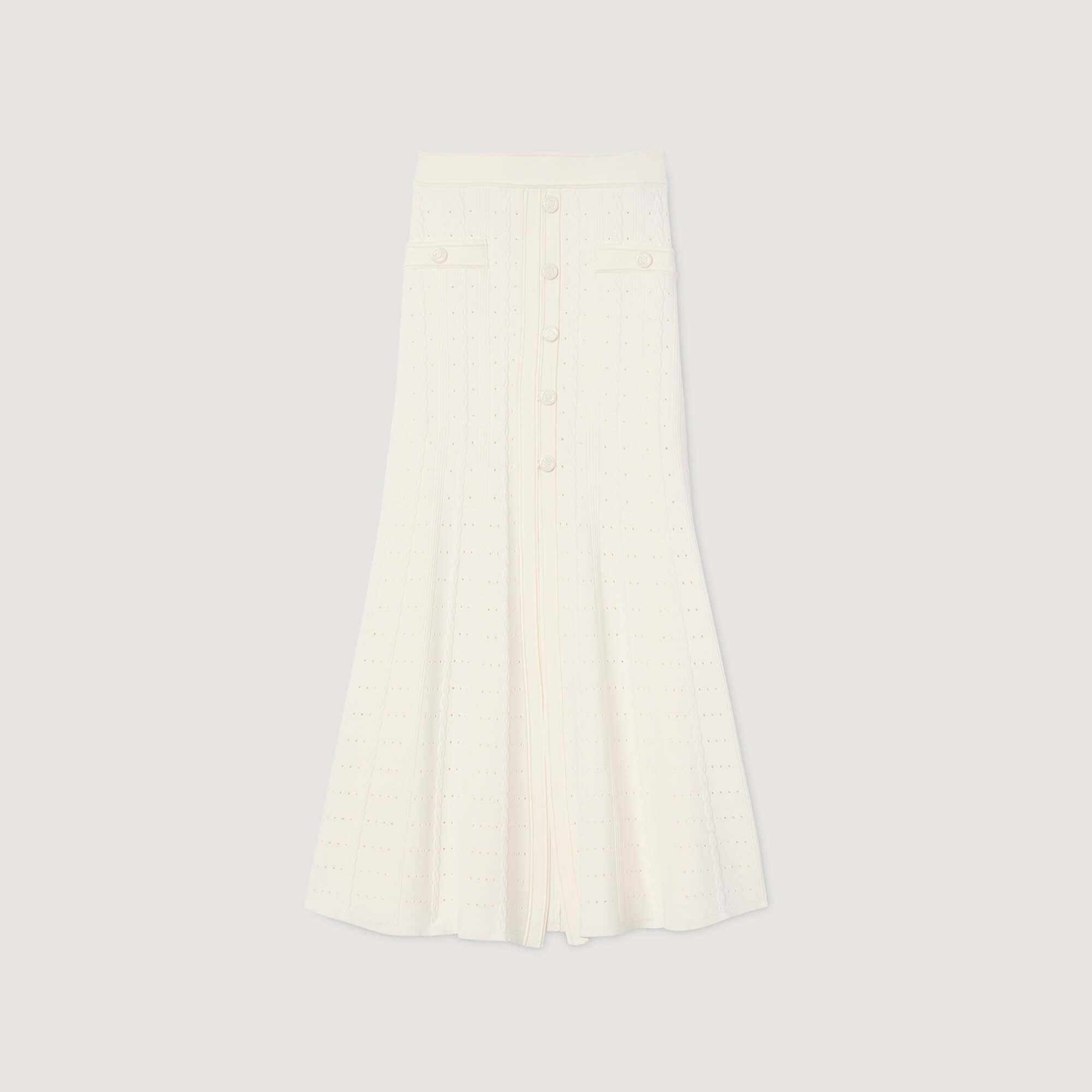 Gonna lunga in maglia pointelle