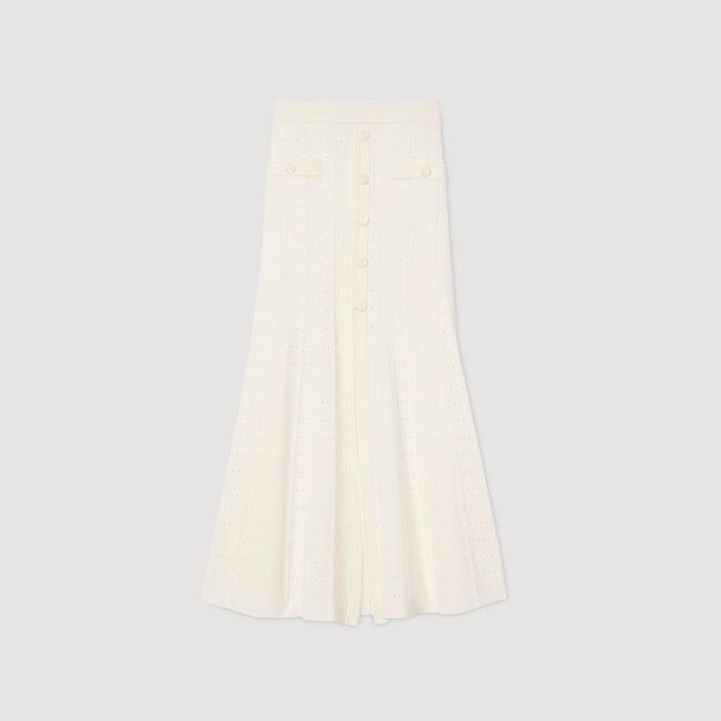 Gonna lunga in maglia pointelle