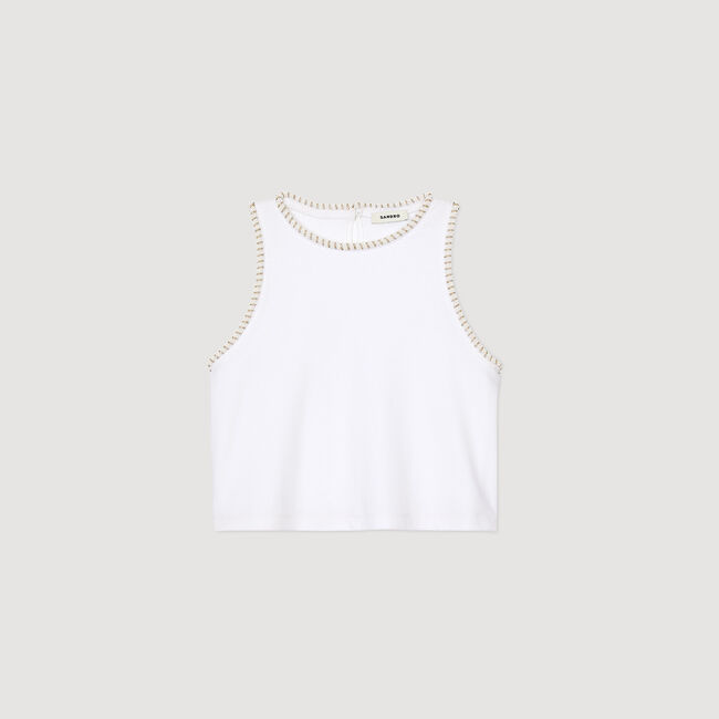 Crop top con perle