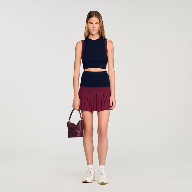 Top in maglia bicolore
