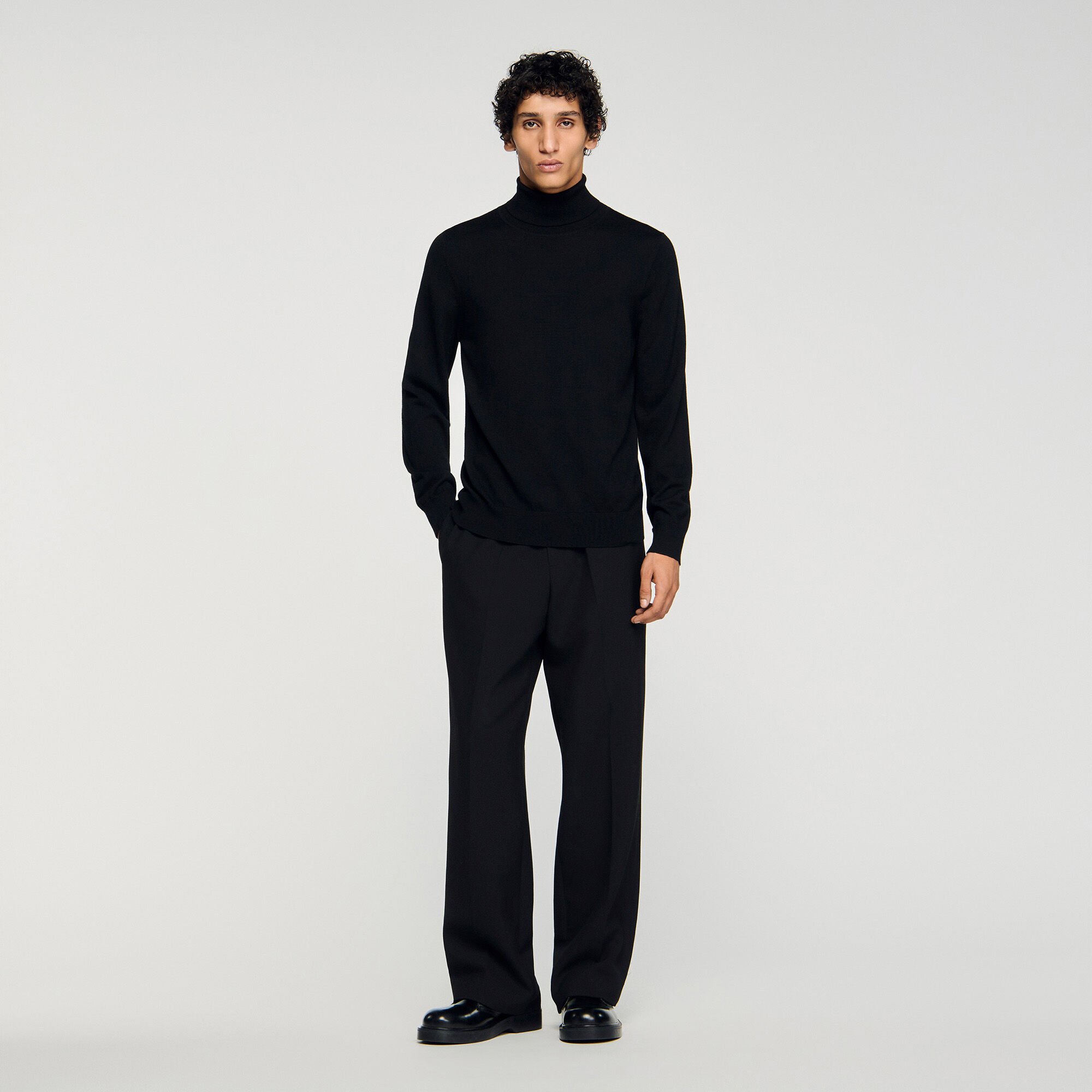 Pullover a collo alto in lana
