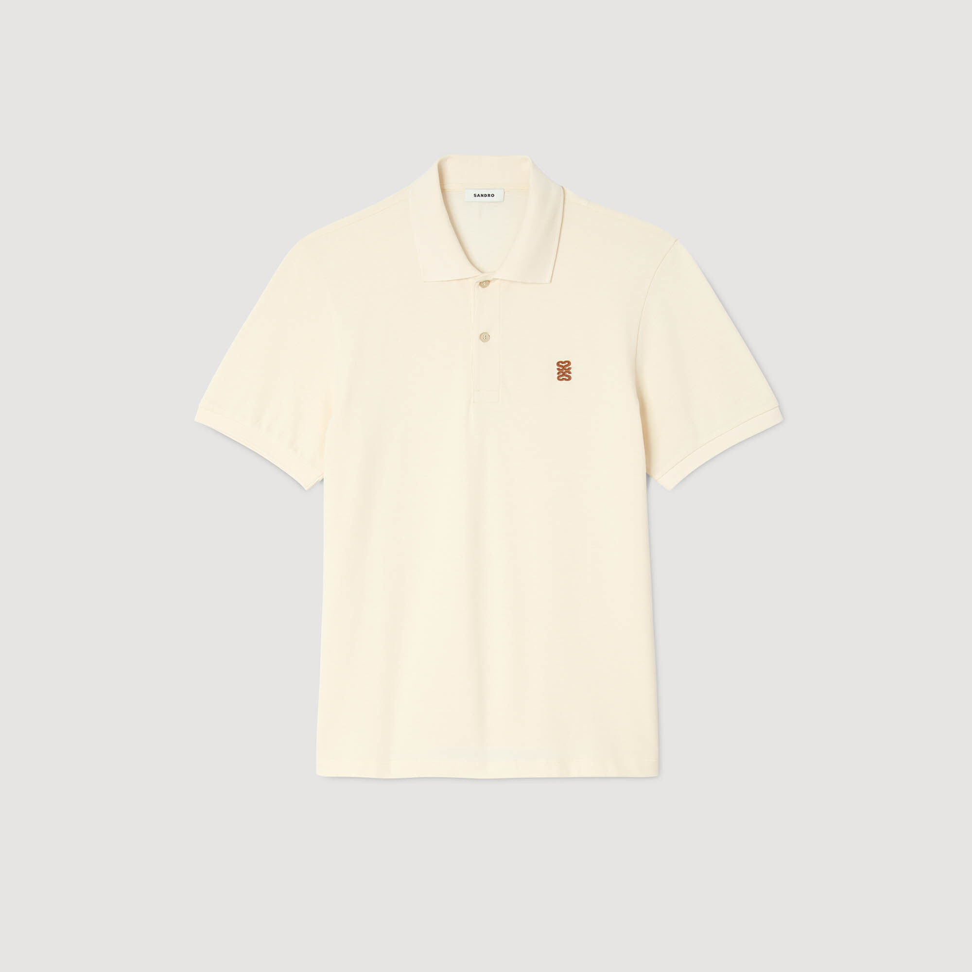 Polo con logo in pelle