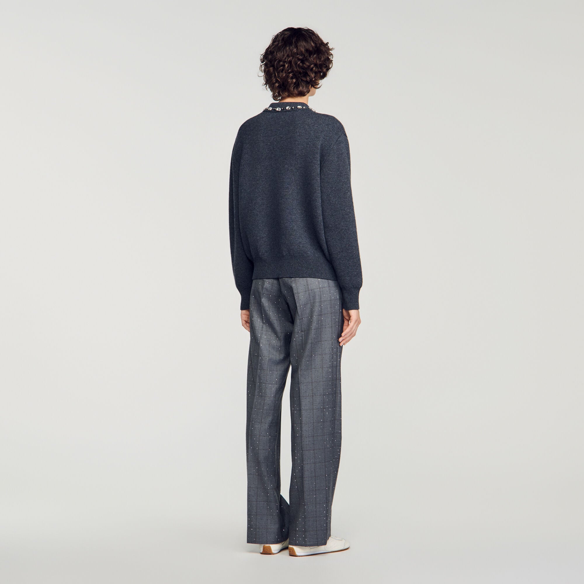 Maglione collo a polo bijoux - Donna | Sandro