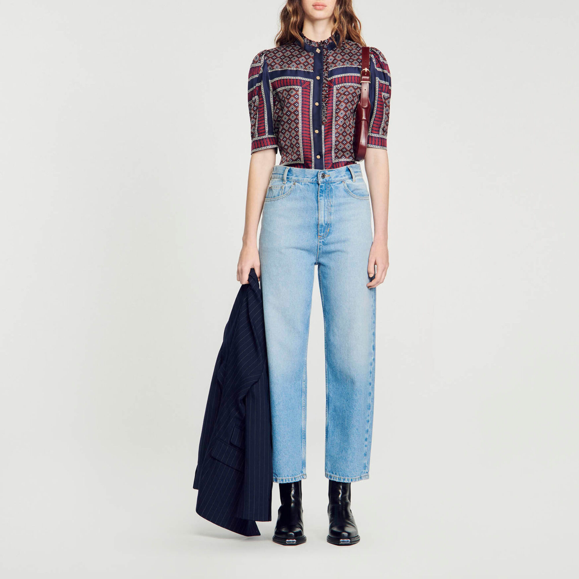 Camicia stampata in seta