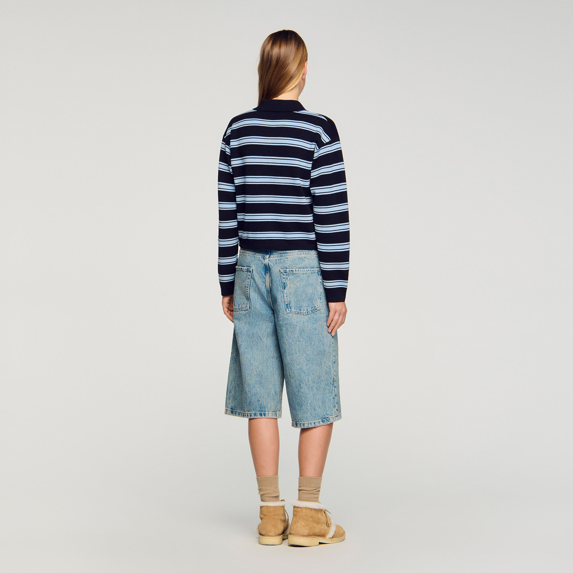Maglione polo a righe