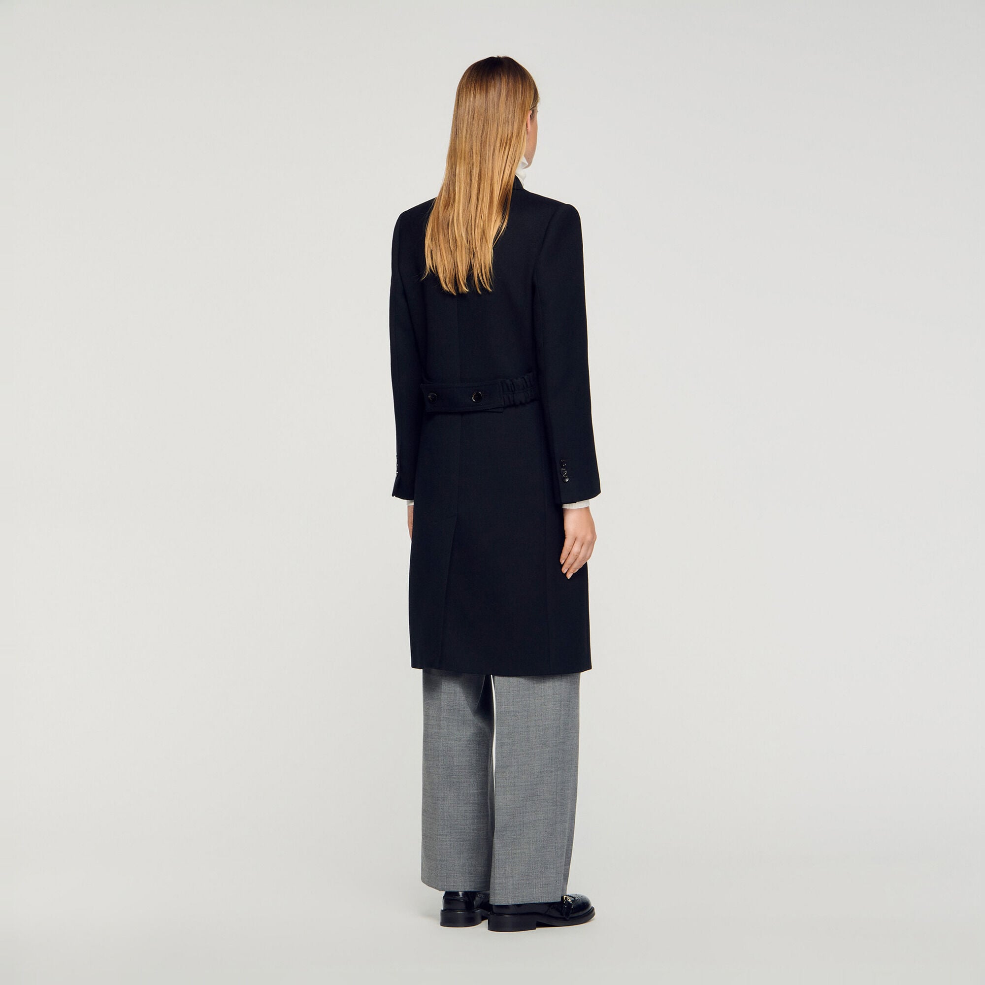 Cappotto lungo con revers satinati - Donna | Sandro