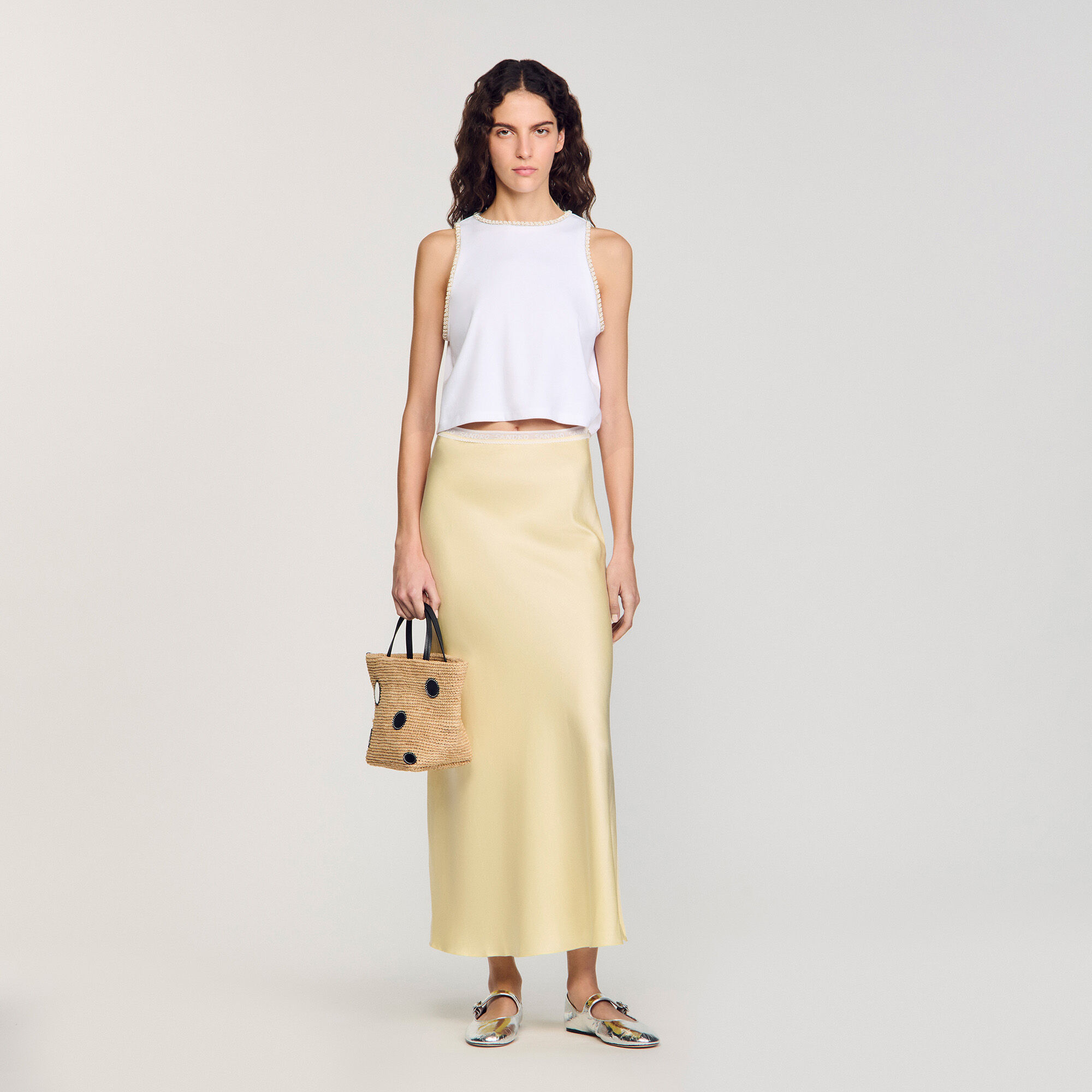 Crop top con perle