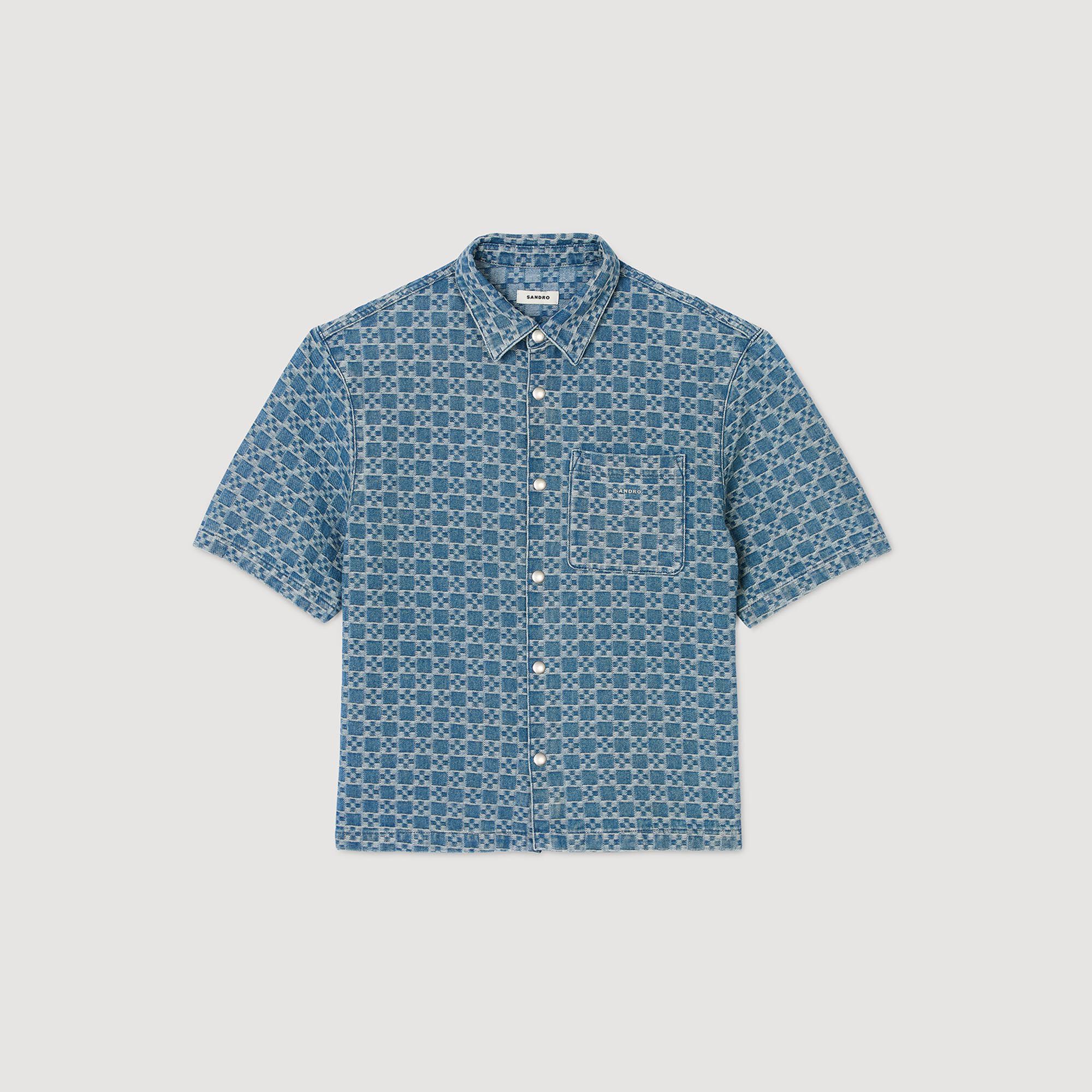 Camicia in denim square cross