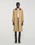 Trench lungo con colletto in pelle