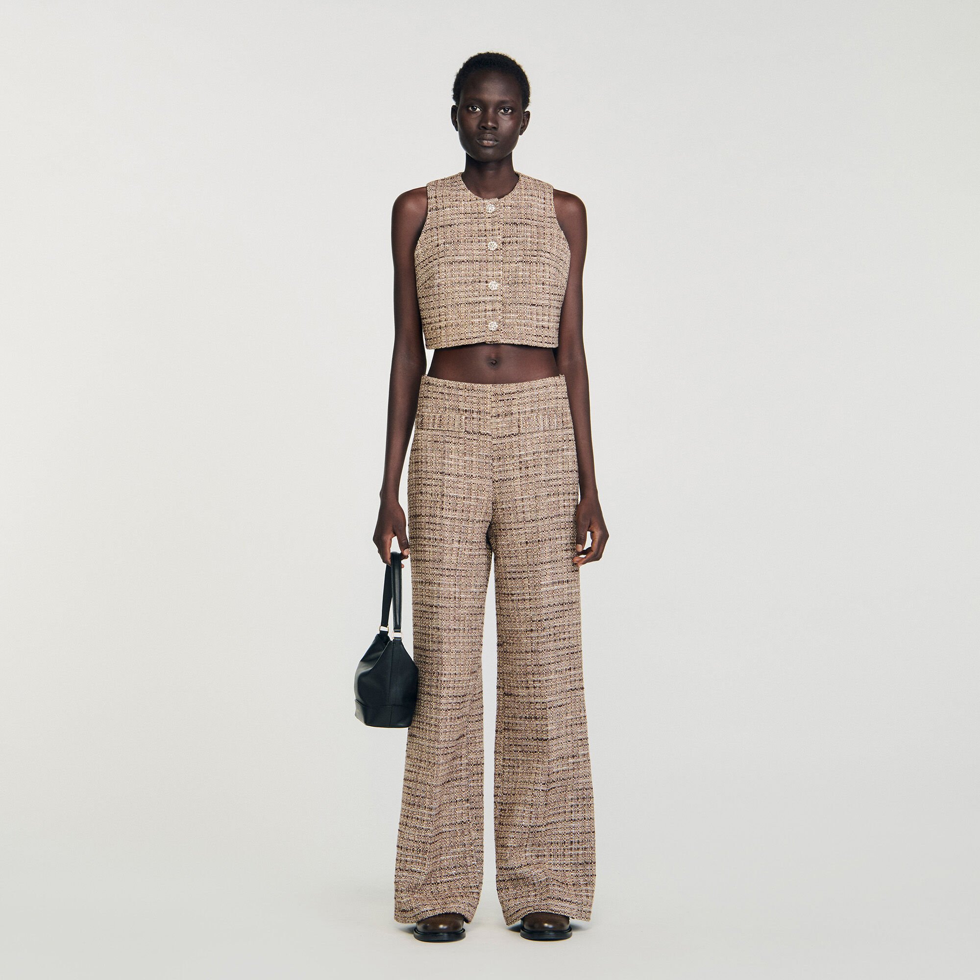 Pantaloni in tweed fantasia