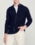 Cardigan con zip e collo a righe
