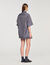 Camicia oversize a righe glitterata