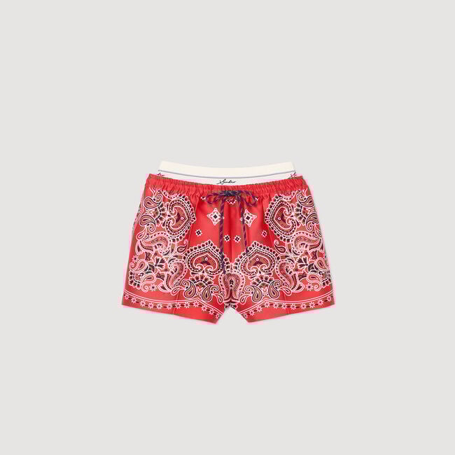 Shorts con stampa a bandana
