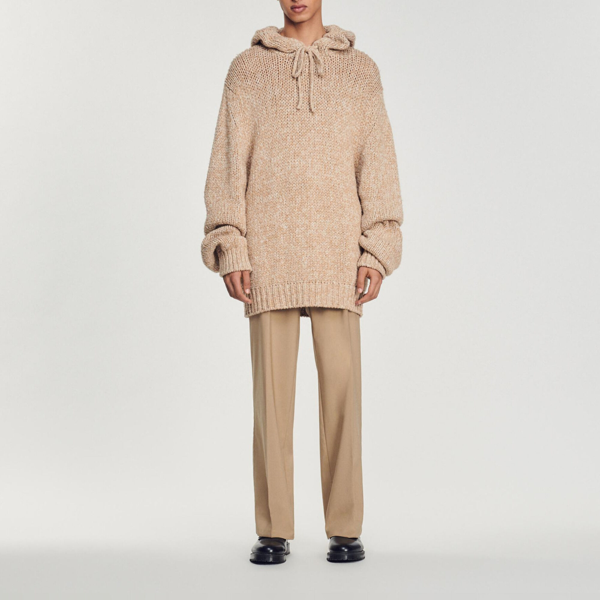 Felpa con cappuccio oversize in maglia