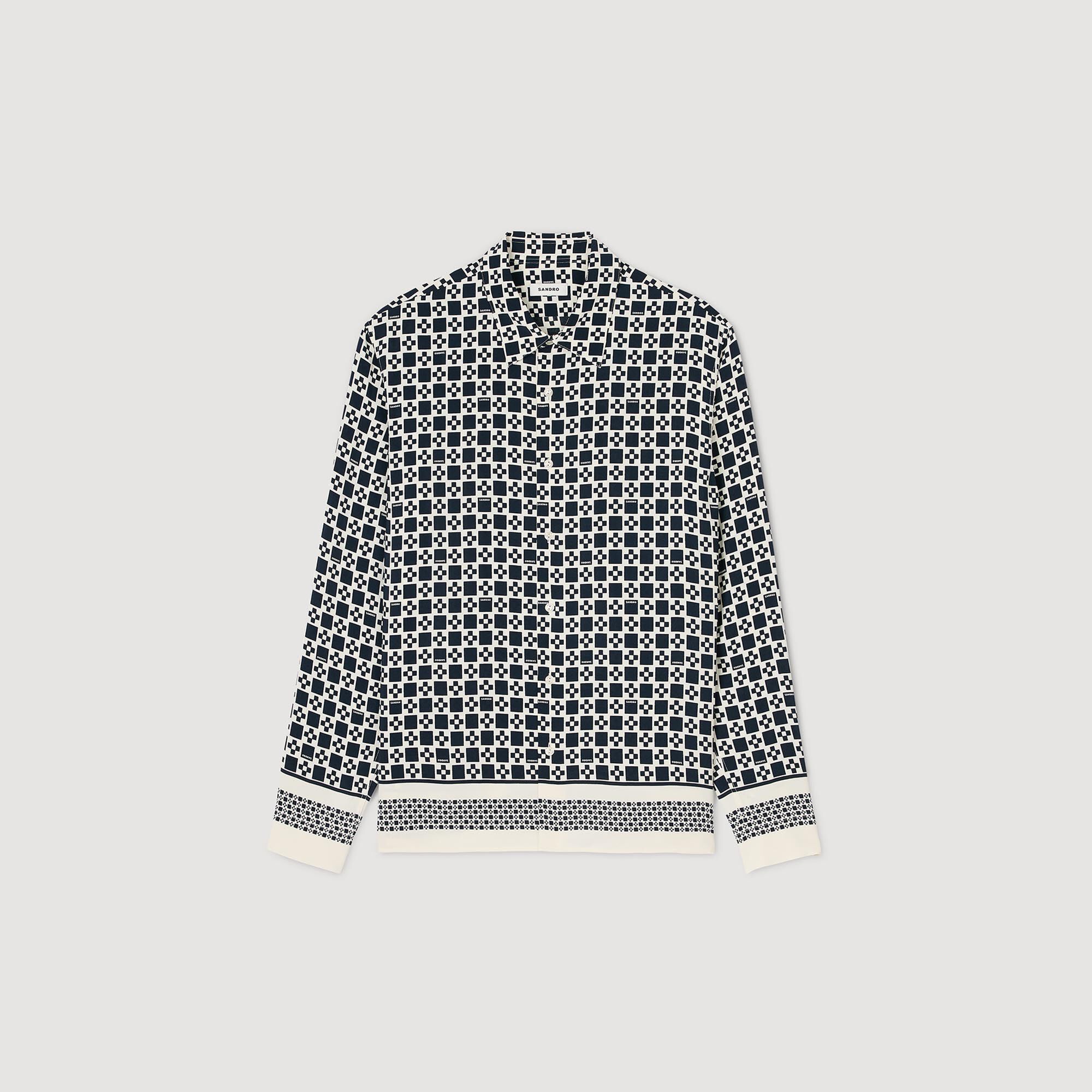 Camicia fluida con stampa square cross - Uomo | Sandro