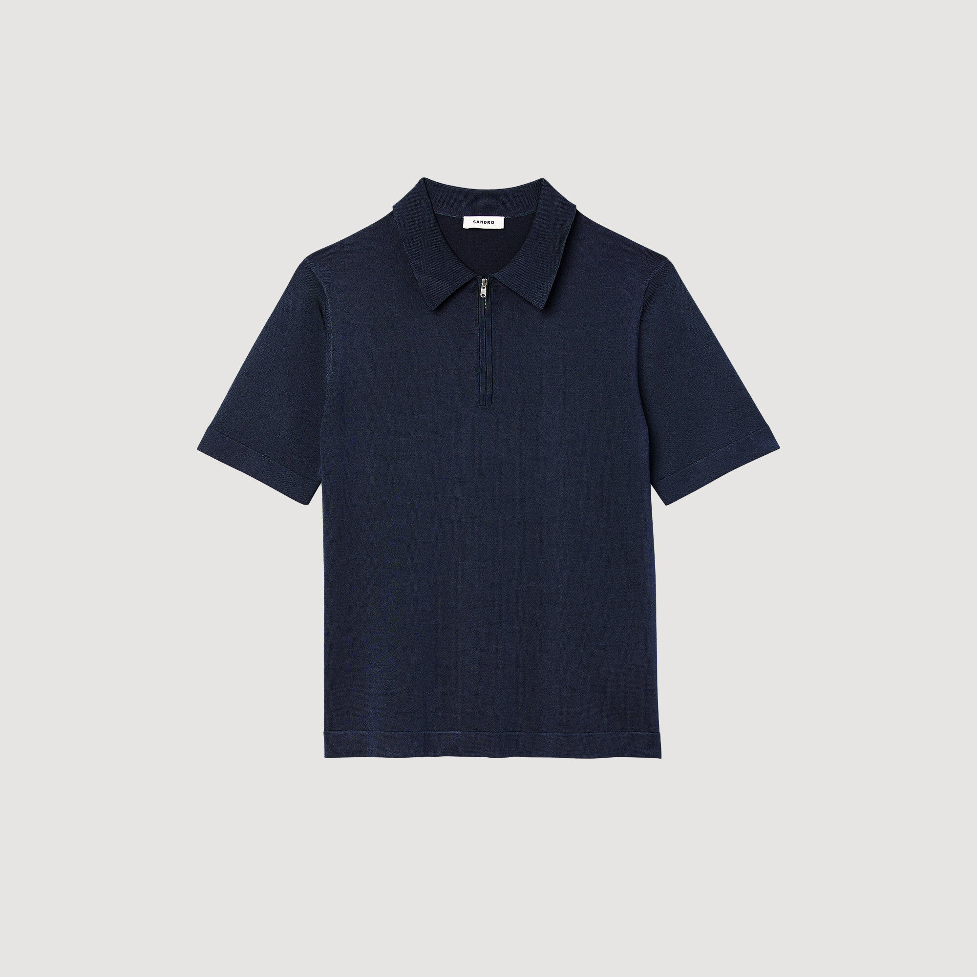 Polo in maglia con colletto con zip