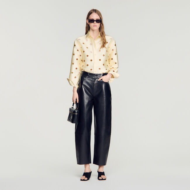 Camicia traforata con strass