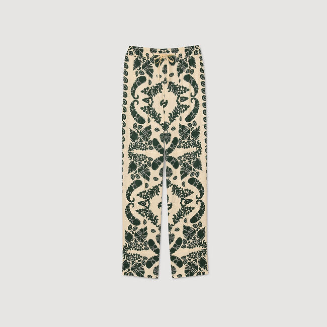Pantaloni con stampa a fiori